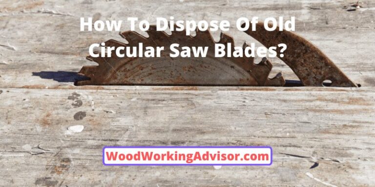 Old circular saw blades ready for disposal or reuse