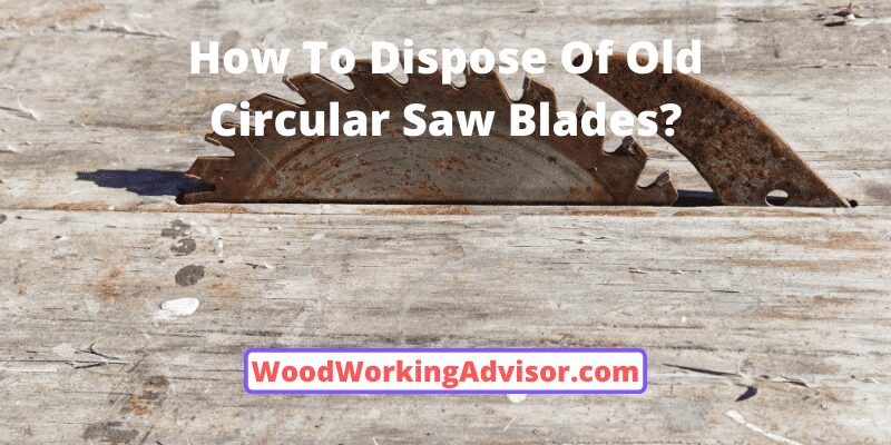 Old circular saw blades ready for disposal or reuse