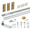 Bifold door hardware kit with steel track, pivots, hinges and knob