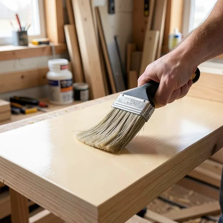 Brushing a thin, even coat of polyurethane onto wood, the correct way to build film thickness