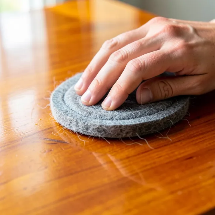 Rubbing out a shellac finish with steel wool