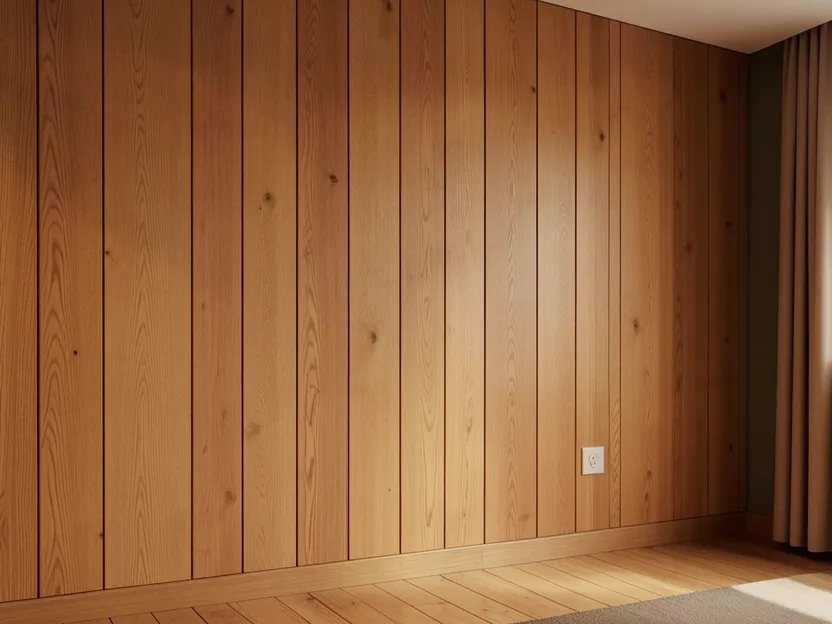 Cedar wood used as interior wall paneling