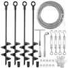 Fabulas 4-pack 18-inch ground anchor shed kit with cable, turnbuckles and drill adapter