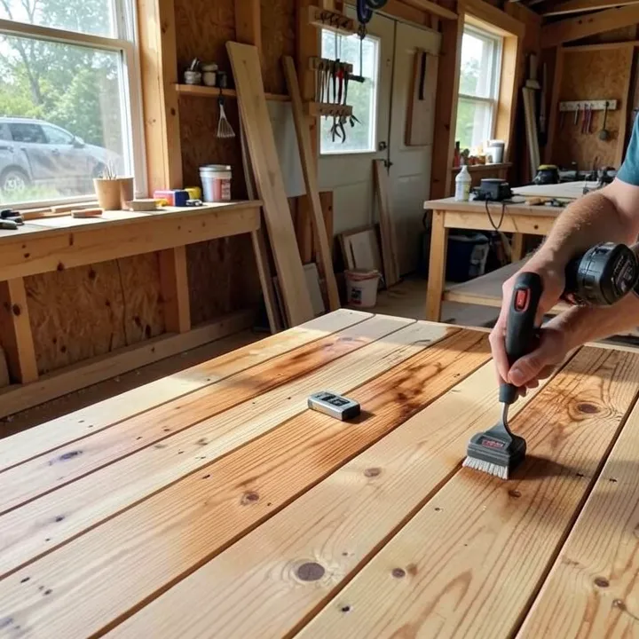 how long should a deck dry before staining moisture meter check
