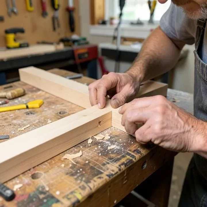 Clamping a pocket-screw joint square before final assembly