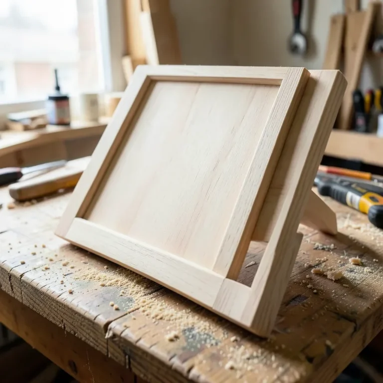 sanded unfinished wood cabinet doors with fine sawdust on the surface