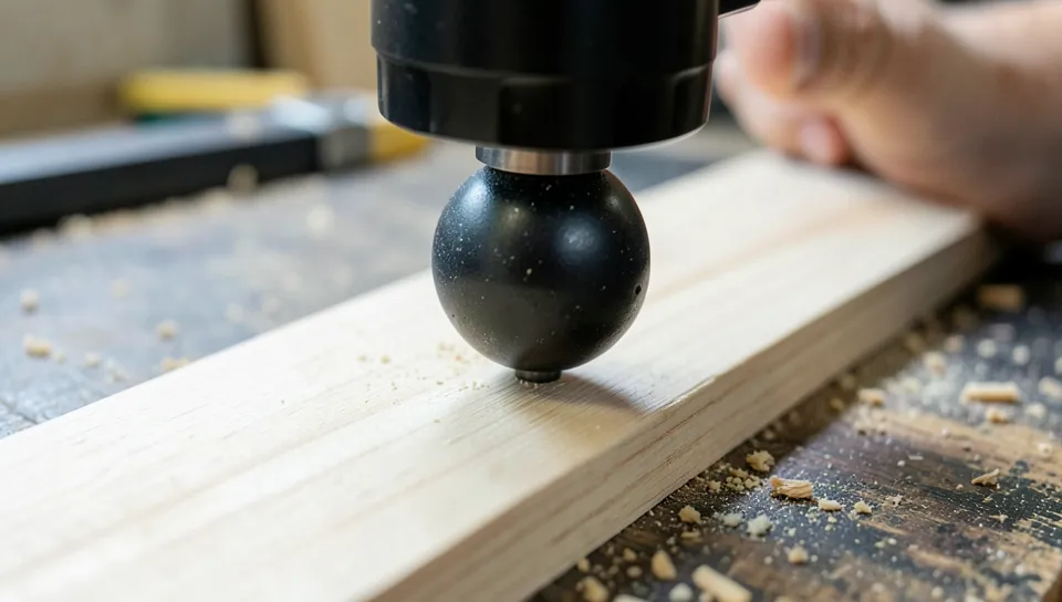 Janka hardness test being performed on a wood sample Janka hardness test being performed on a wood sample
