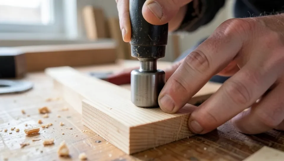 Testing wood hardness with a Janka ball indentation tester