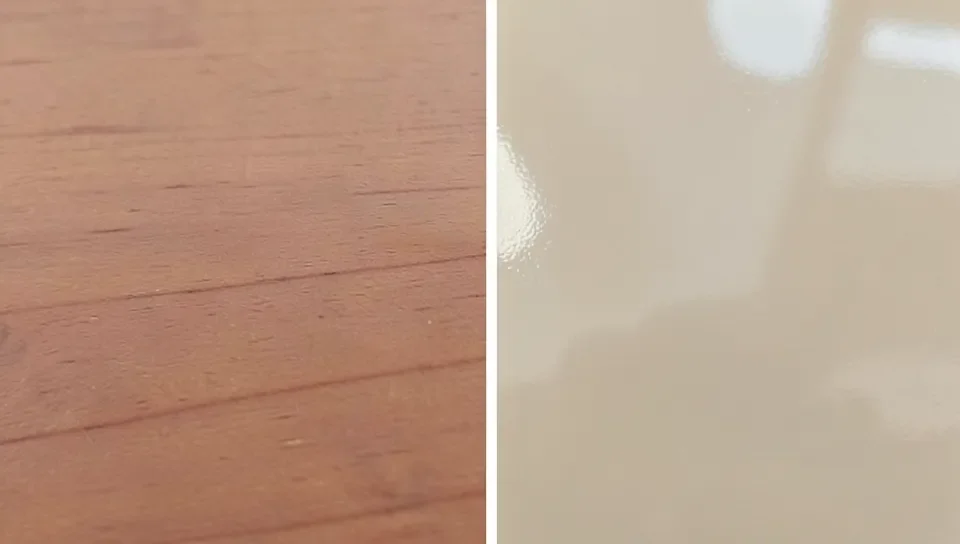 Matte versus gloss polyurethane sheen comparison on wood