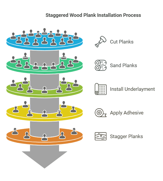 How to Stagger Wood Planks on Wall
