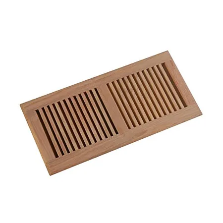 WELLAND 6 Inch x 14 Inch Red Oak Hardwood Vent Floor Register Self Rimming Unfinished