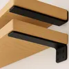 6-pack black L-brackets rated to 160 lbs load capacity