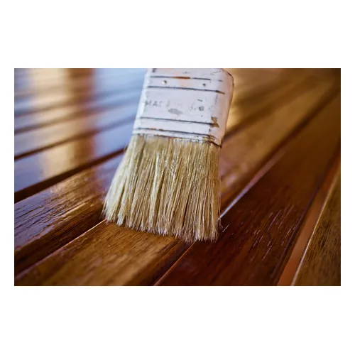A natural-bristle brush used for applying shellac and other wood finishes