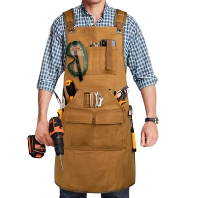 Woodworking shop apron 20oz canvas with 9 tool pockets