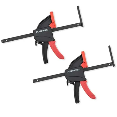 POWERTEC track saw guide rail clamp set