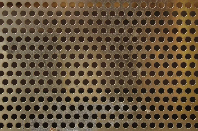 Perforated metal sheet surface