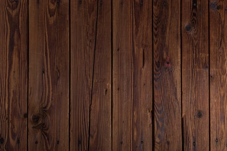 Wooden surface with brass hardware placement