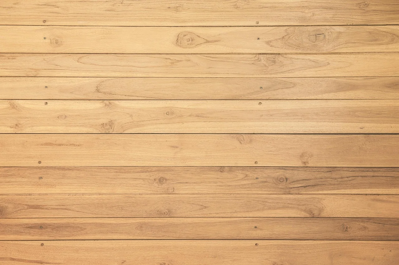 Staggered wood planks on a wall