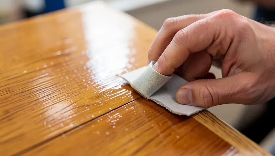 Sanding a urethane-coated surface before applying epoxy