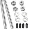 Threaded rod kit with lock nuts, flat washers and rubber end caps