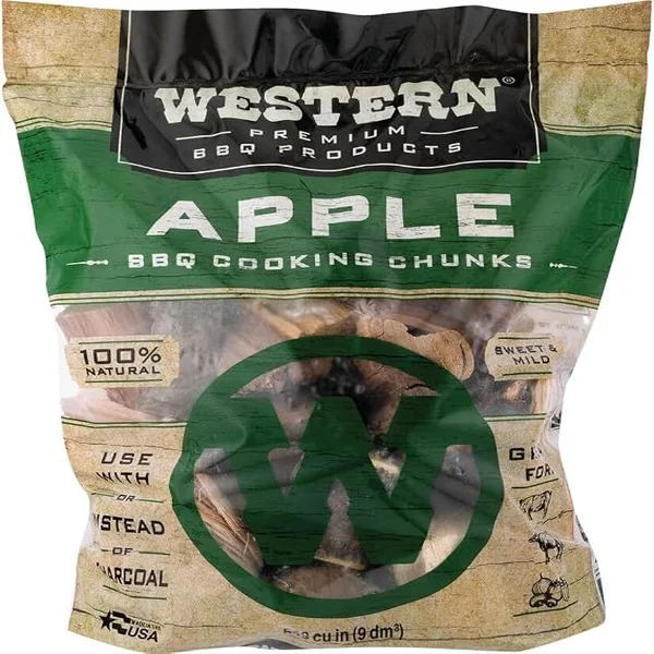 Western Premium BBQ Products Apple wood cooking chunks bag