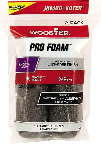 Wooster Pro Foam mini roller, 2-pack