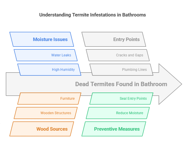 Finding Dead Termites in Bathroom