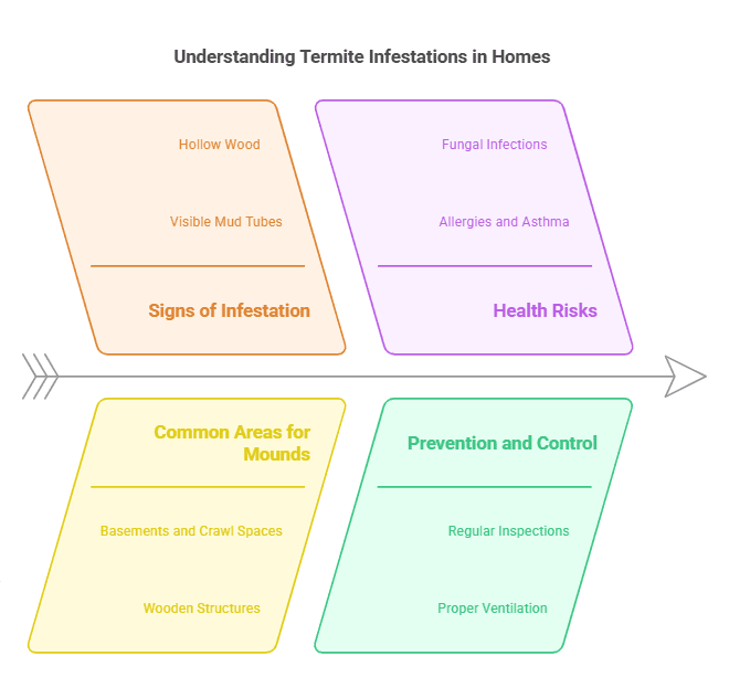 Termite Mounds in House