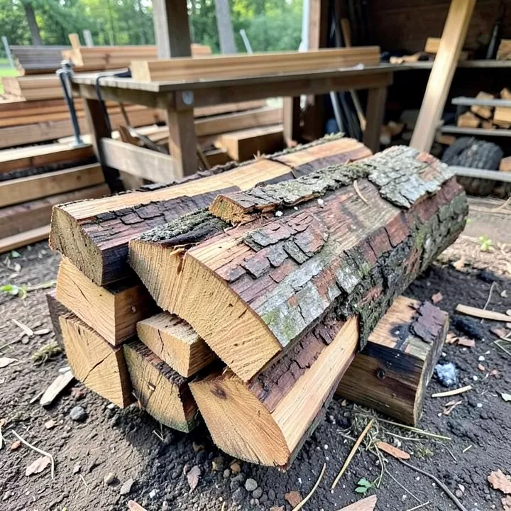 seasoned black walnut firewood split and stacked outdoors seasoned black walnut firewood split and stacked outdoors