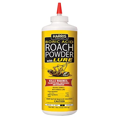 Harris Boric Acid Roach and Silverfish Killer Powder, 16 ounce bottle
