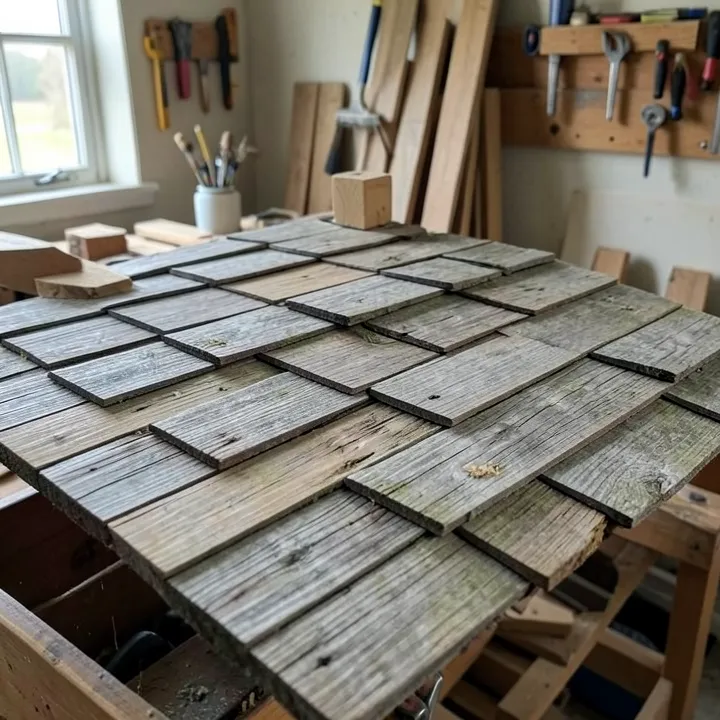 Weathered cedar shake roof showing decades of natural graying Weathered cedar shake roof showing decades of natural graying while remaining structurally sound