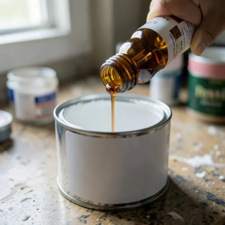 Adding liquid colorant to a can of white primer
