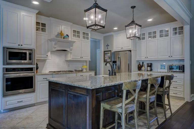 Minimalist kitchen interior featuring plywood cabinetry and natural wood tones