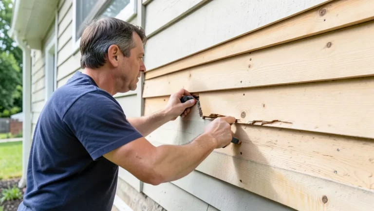 Replacing a damaged cedar cladding board on a house exterior