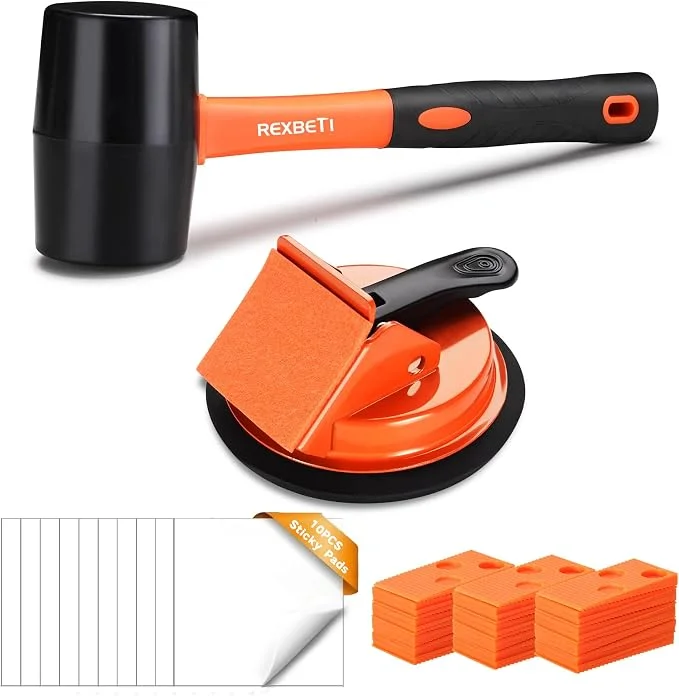 REXBETI laminate flooring installation tool kit with mallet and gap fixer