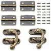 Jewelry box hardware kit with hasp catch and brass-style hinges