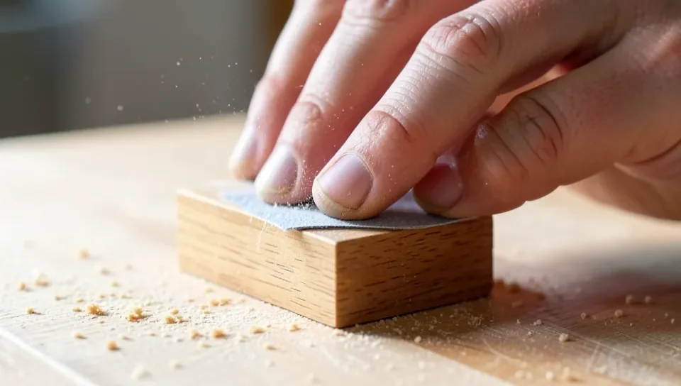 Sanding a cedar block to refresh its scent