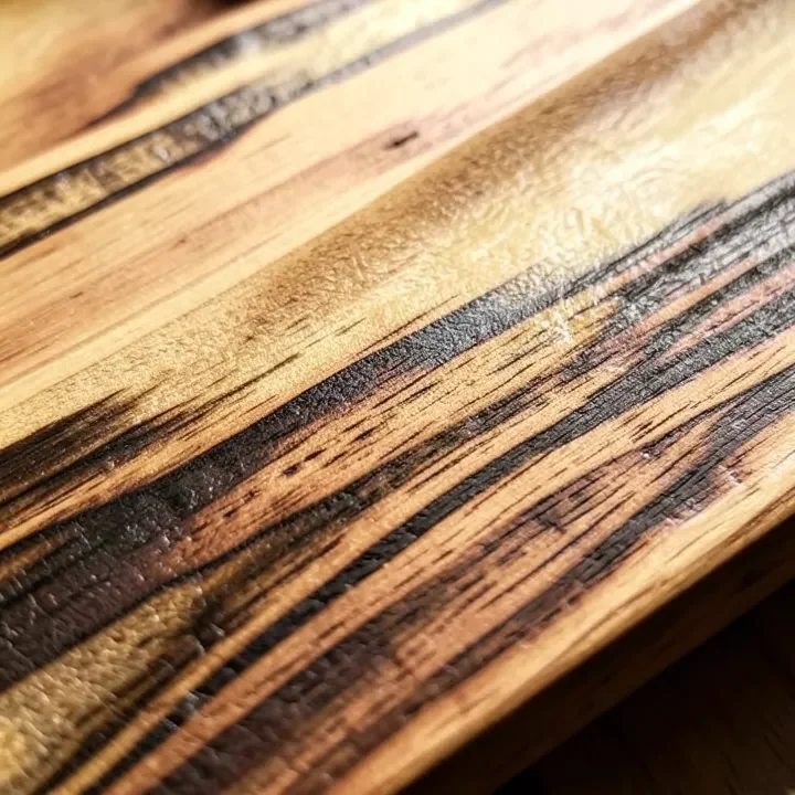 Finished pyrography piece showing layered shading from light to dark tones