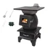 Small cast iron wood burning stove for cabin heating