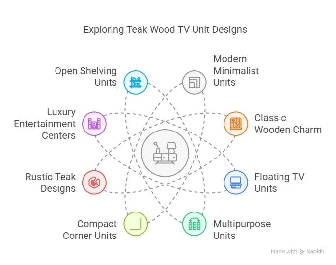 12 Elegant Teak Wood TV Unit Designs for a Luxurious Living Room