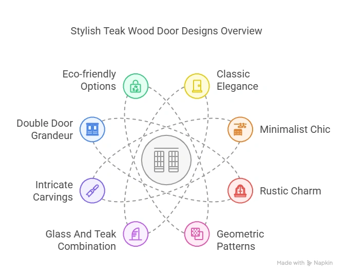 9 Elegant Modern Teak Wood Main Door Designs for a Stylish Entrance