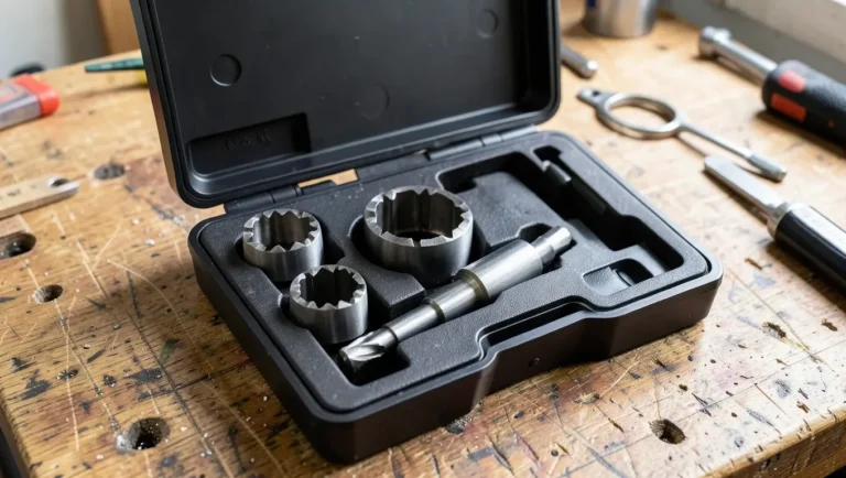 Carbide-tipped hole saw kit set with multiple diameters and arbor in a case