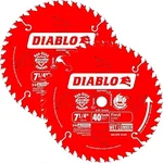 Diablo D0740A 40-tooth finish circular saw blade, 2-pack