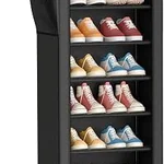 Kitsure 10-tier fabric shoe rack with zip cover