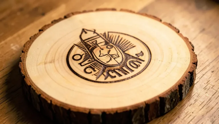 Finished beginner wood burning pyrography artwork on a wood slice