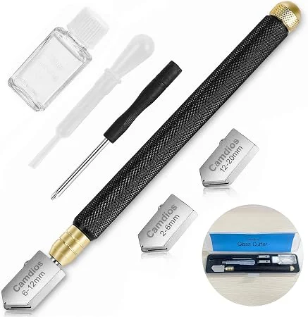 Glass cutter tool with carbide heads and glass oil