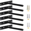 Heavy-duty floating shelf brackets, set of 6, solid steel