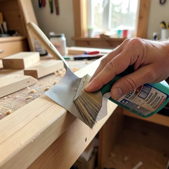 removing paint from wood trim with a chemical stripper and plastic scraper