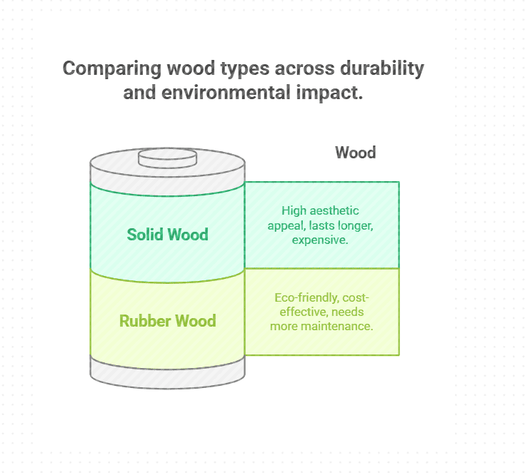 Solid Wood Vs Rubber Wood