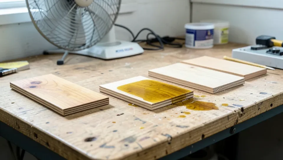 Oiled wood samples drying with good airflow